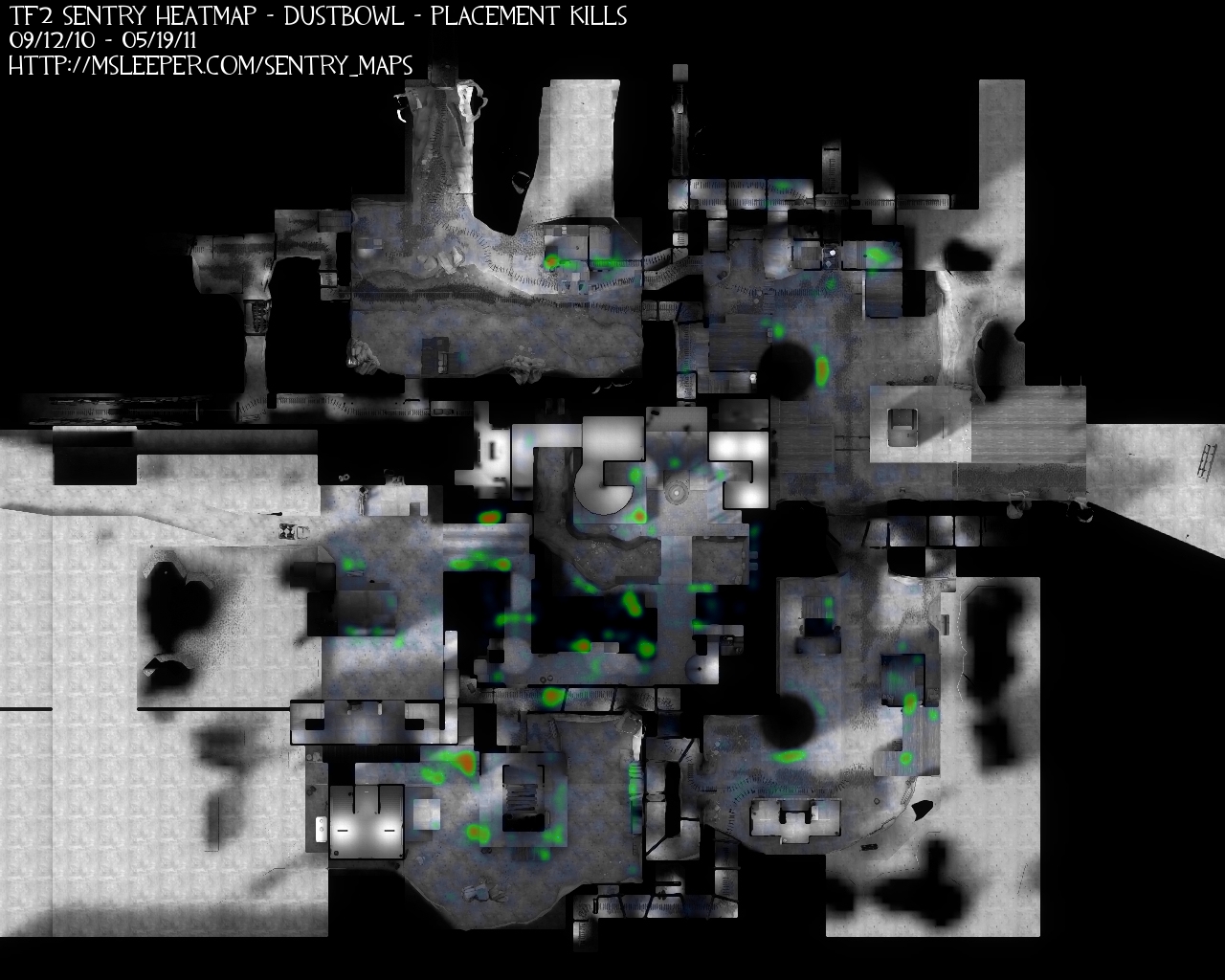 The Dustbowl Sentry Kill/Placement Heatmap 